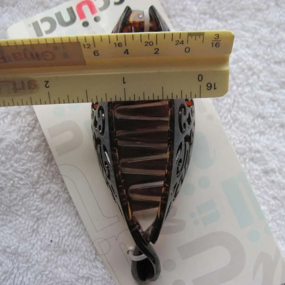 Scunci Design Tortoise Plastic Secure Hinged Open Banana Comb Hair Barrette Clip